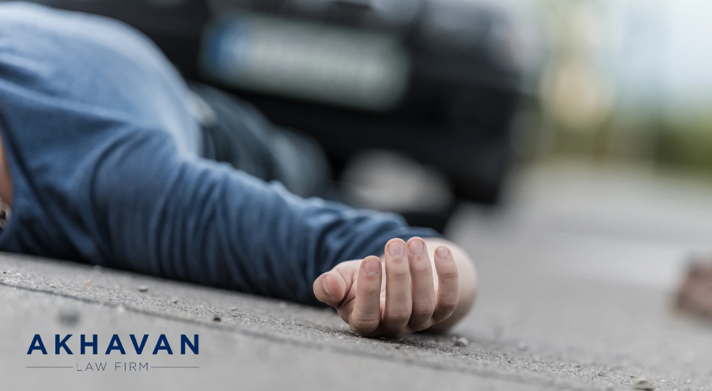 Damaged vehicle left at the scene of a hit and run collision.