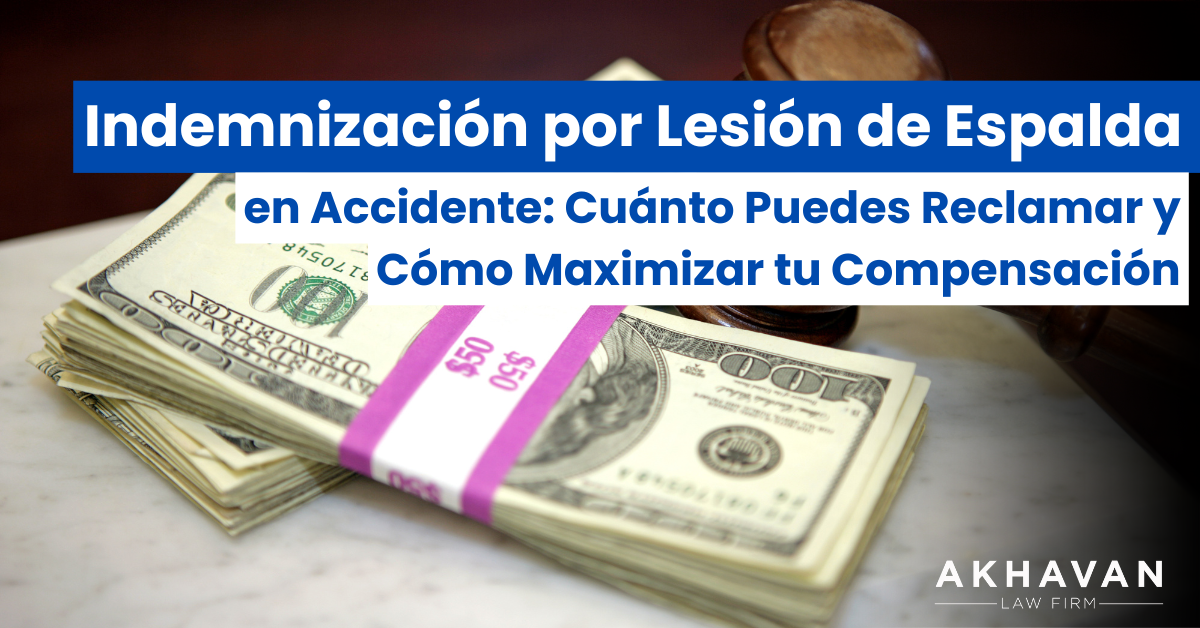Indemnización por lesión de espalda en accidente