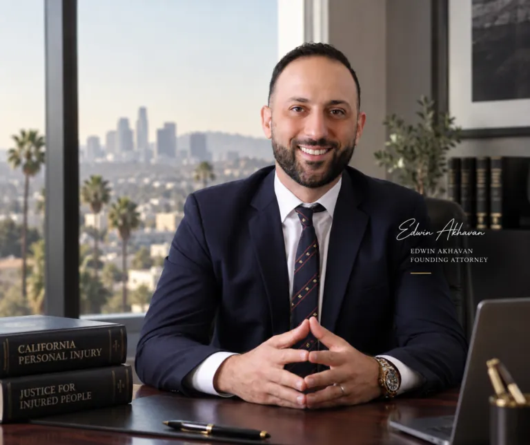 Edwin Akhavan, Founding Attorney of Akhavan Law Firm, at his Beverly Hills office